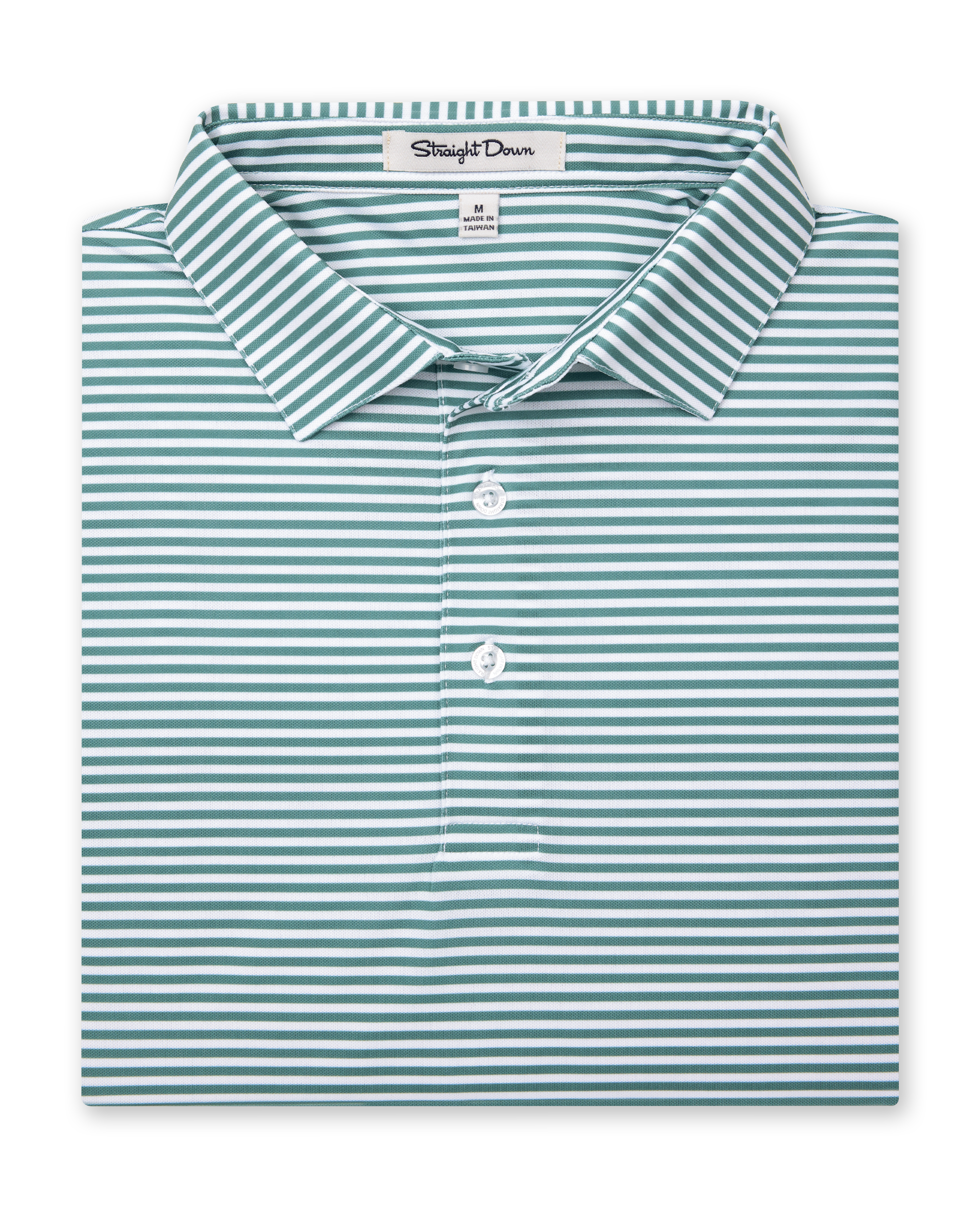 Straight Down Del Mar Stripe Polo - Sage