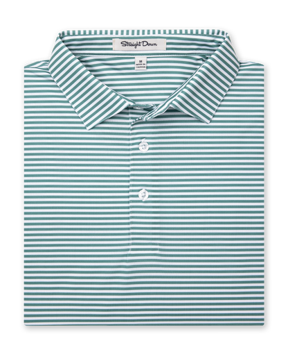 Straight Down Del Mar Stripe Polo - Sage