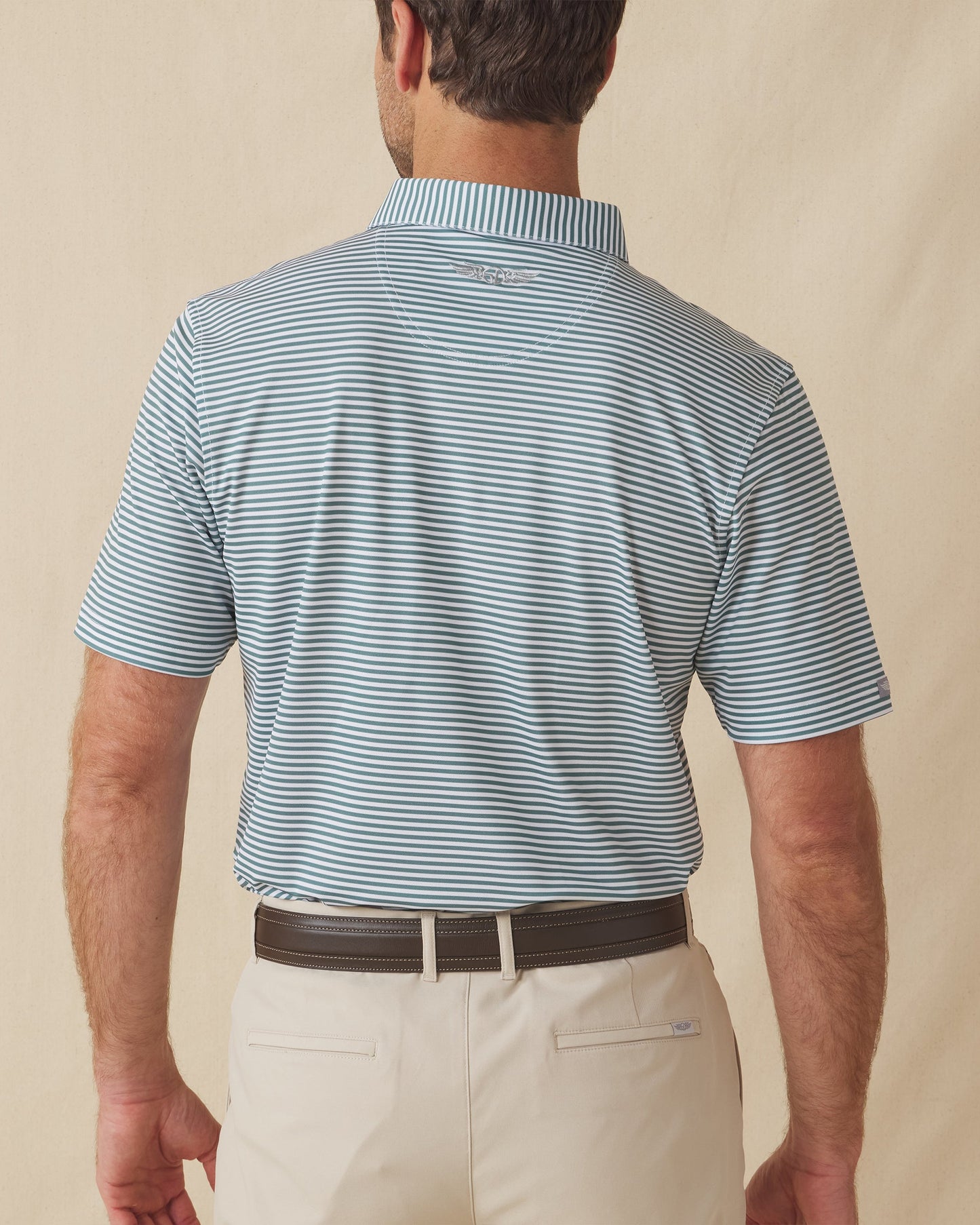 Straight Down Del Mar Stripe Polo - Sage