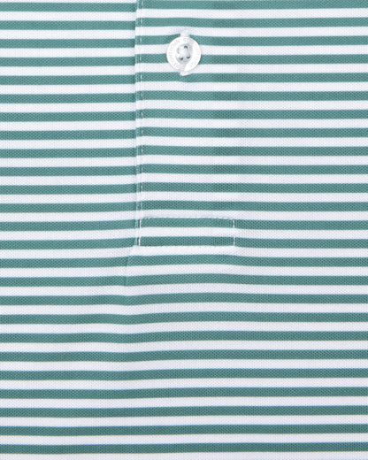 Straight Down Del Mar Stripe Polo - Sage