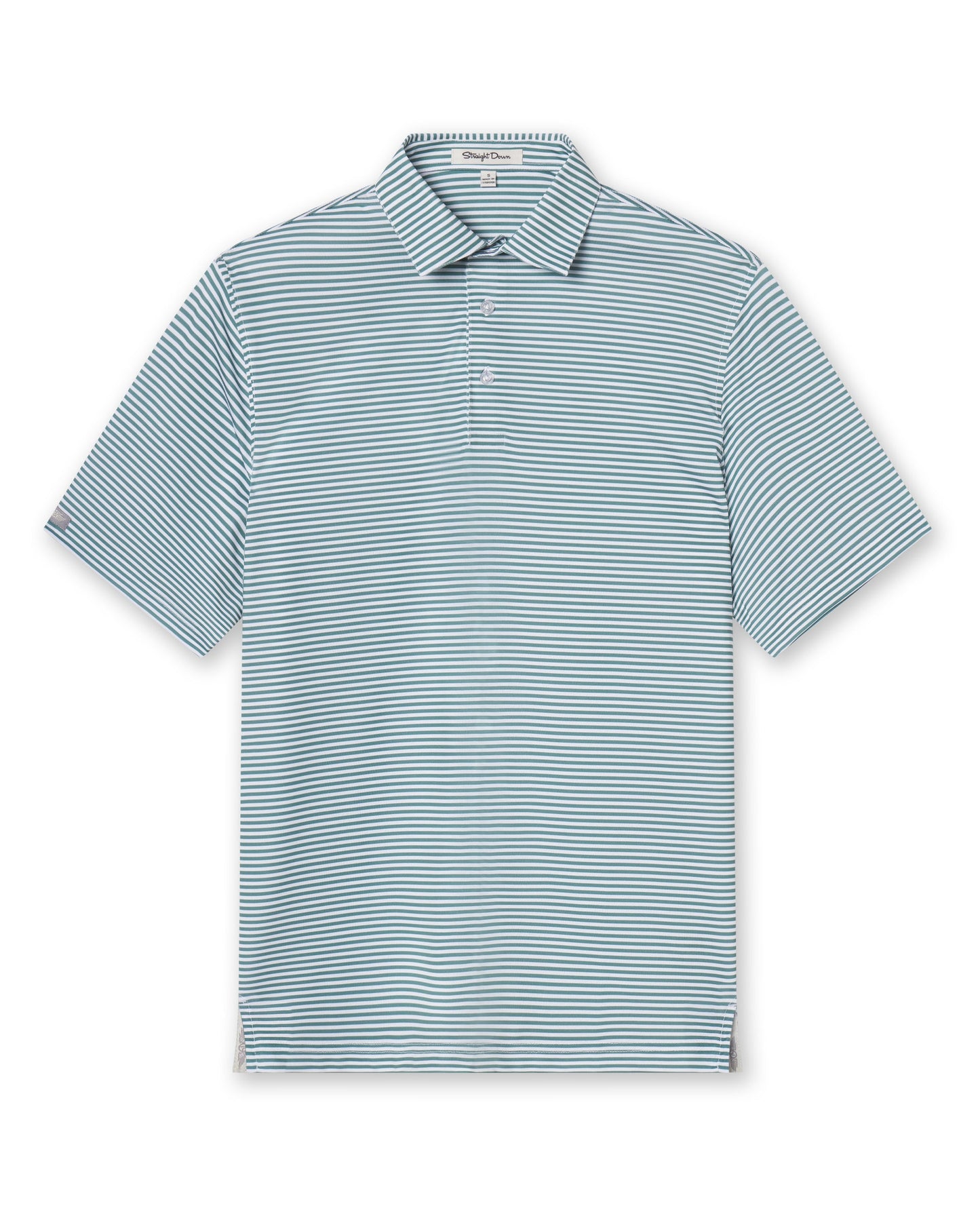 Straight Down Del Mar Stripe Polo - Sage