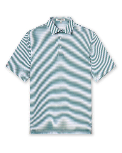 Straight Down Del Mar Stripe Polo - Sage