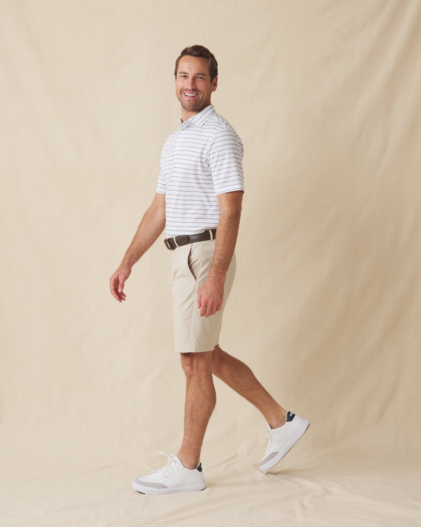 Straight Down Quintero Stripe Polo - Sage