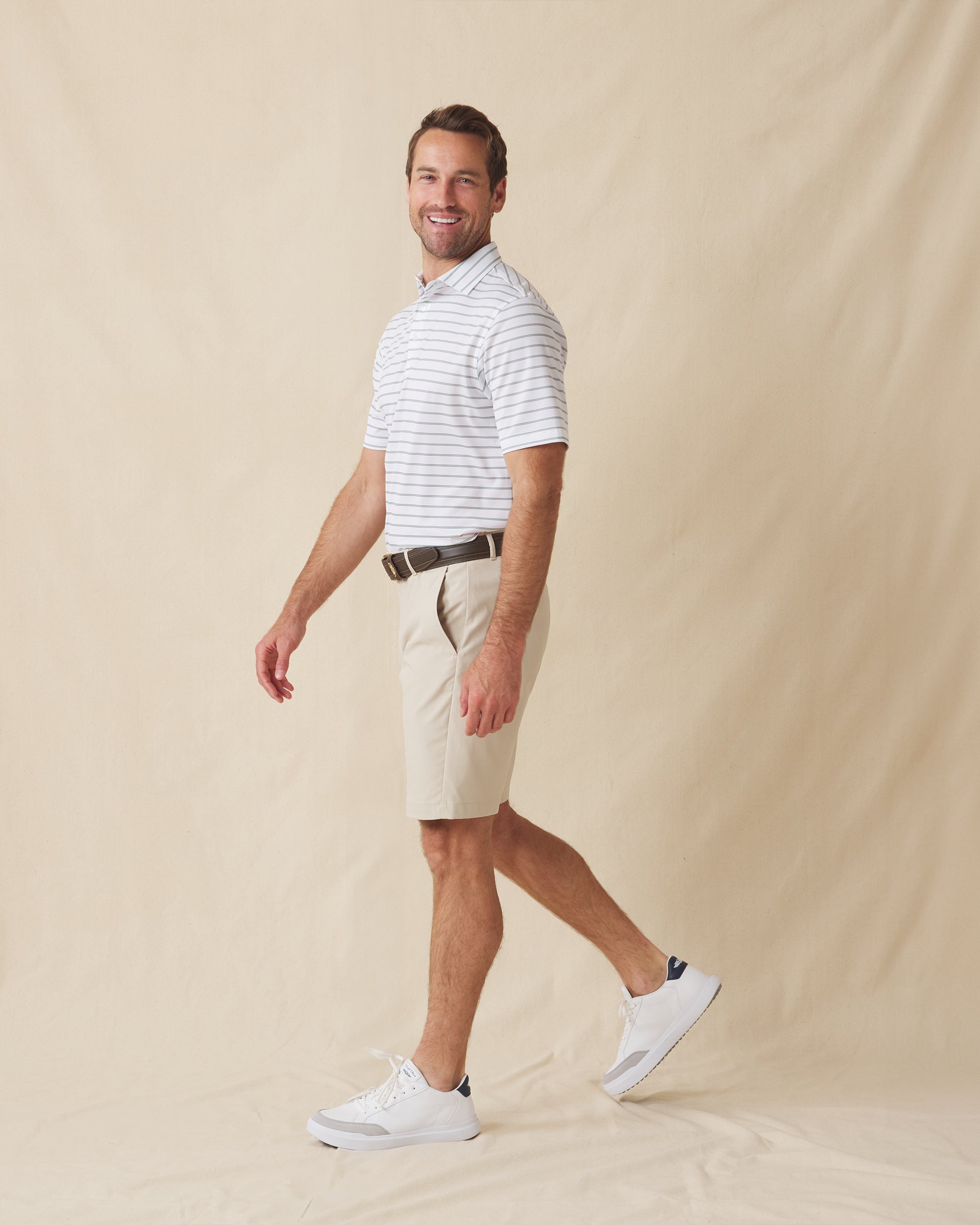 Straight Down Quintero Stripe Polo - Sage