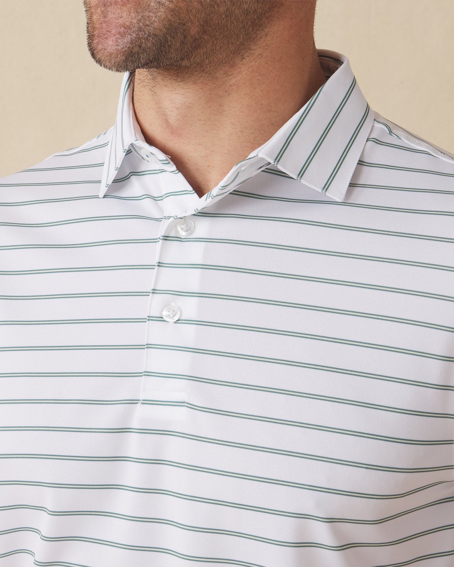 Straight Down Quintero Stripe Polo - Sage