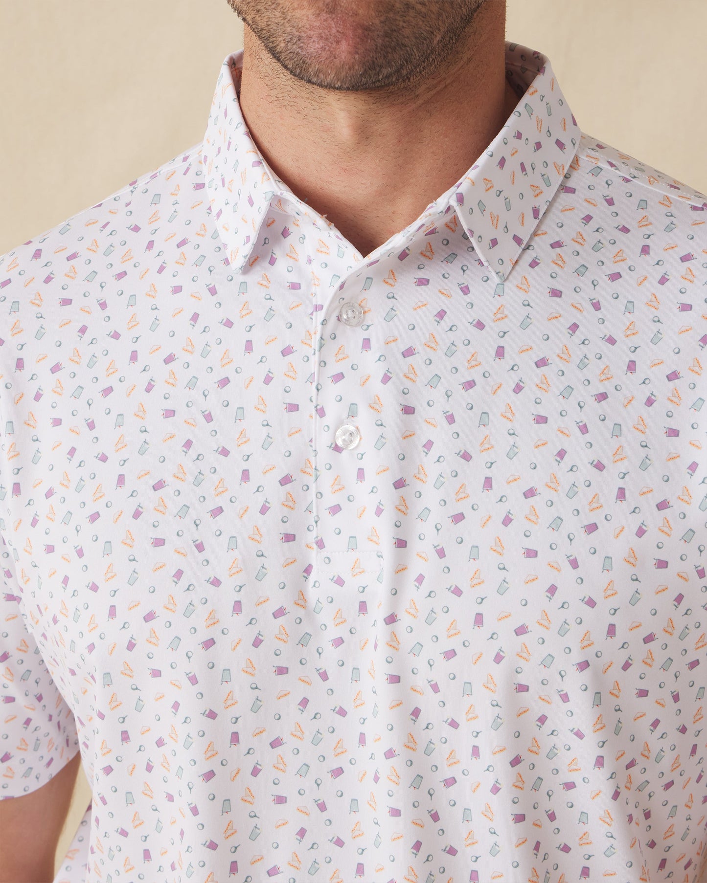 Straight Down Pimento Cheese Polo - White