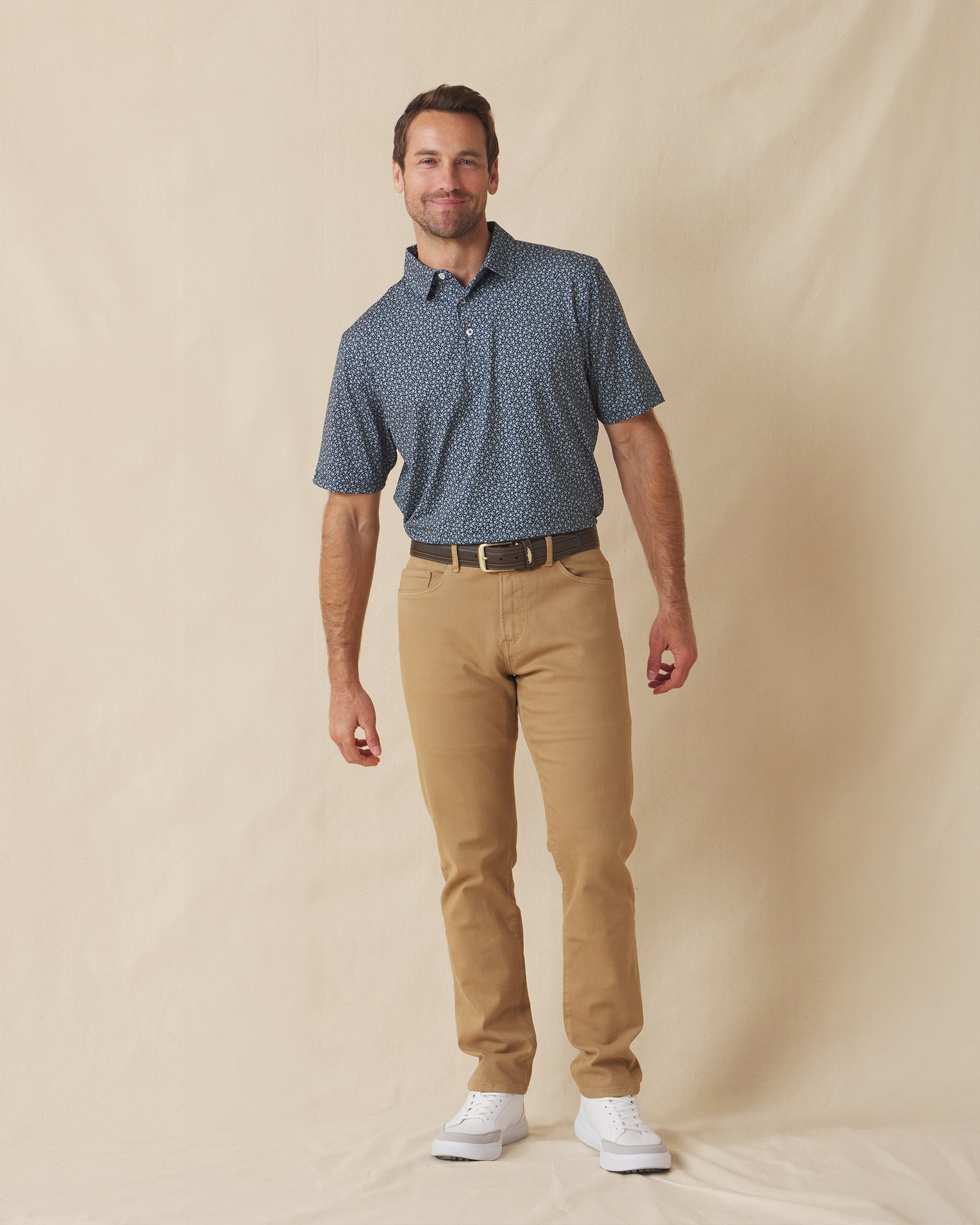 Straight Down Redbud Polo - New Indigo