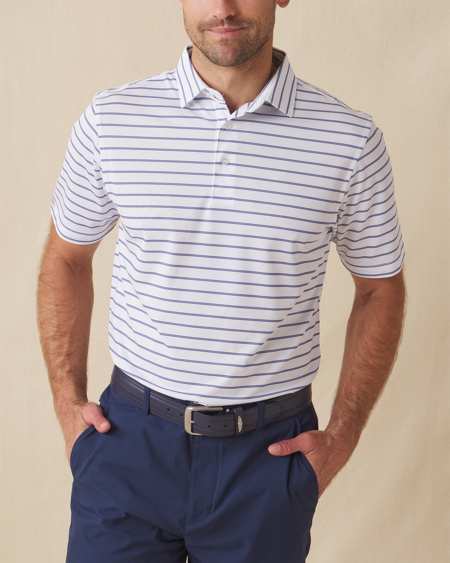 Straight Down Quintero Stripe Polo - Violet