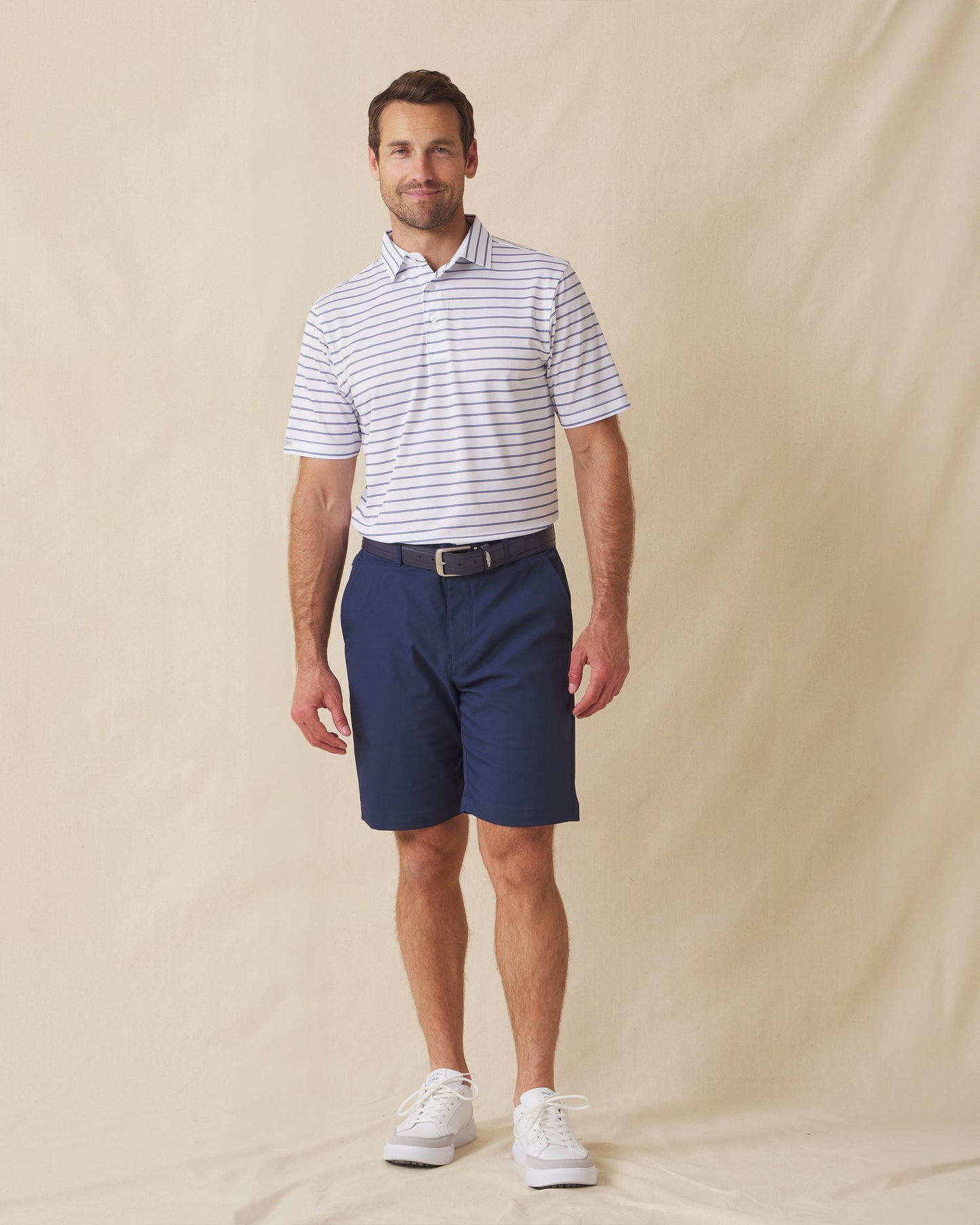 Straight Down Quintero Stripe Polo - Violet