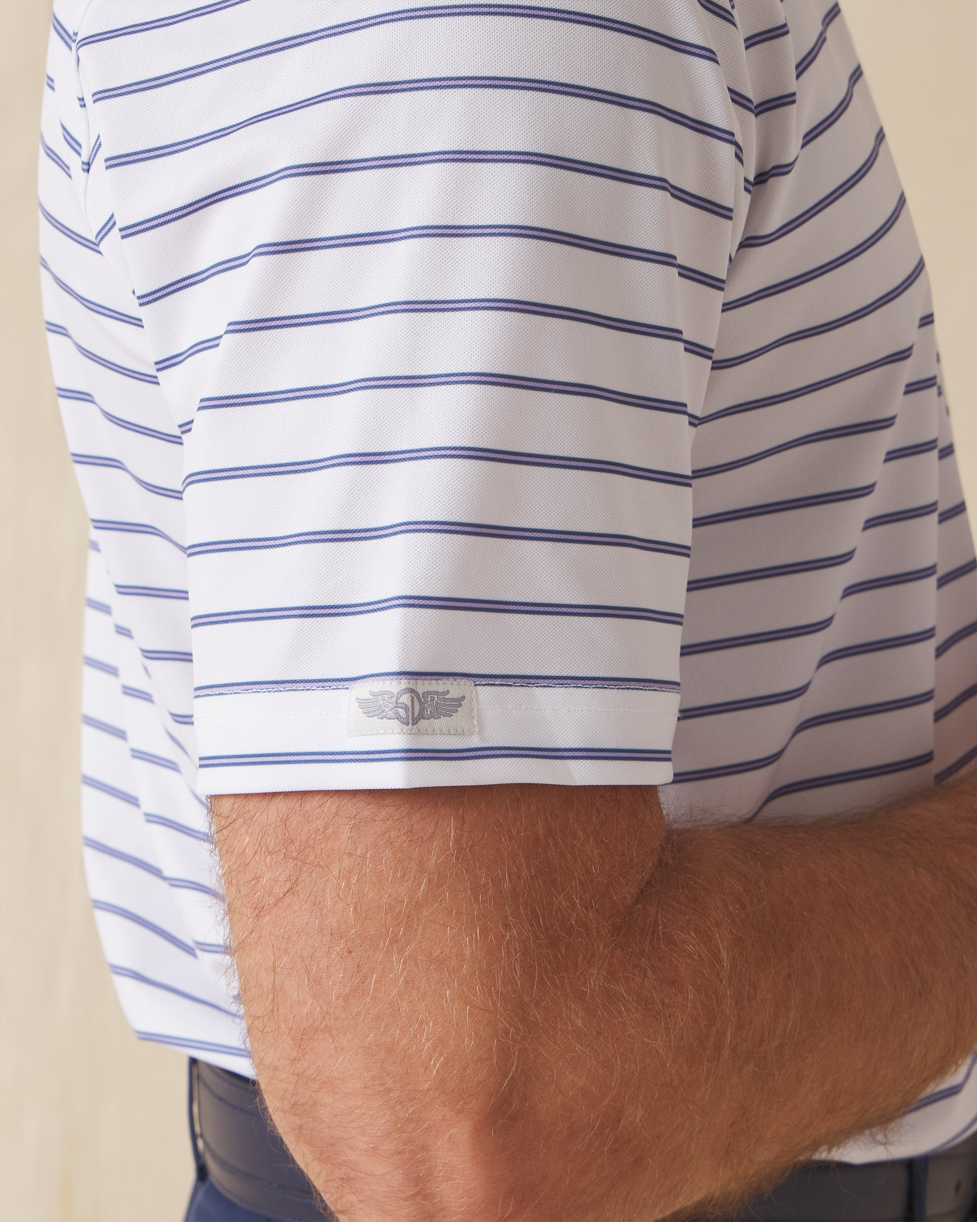 Straight Down Quintero Stripe Polo - Violet