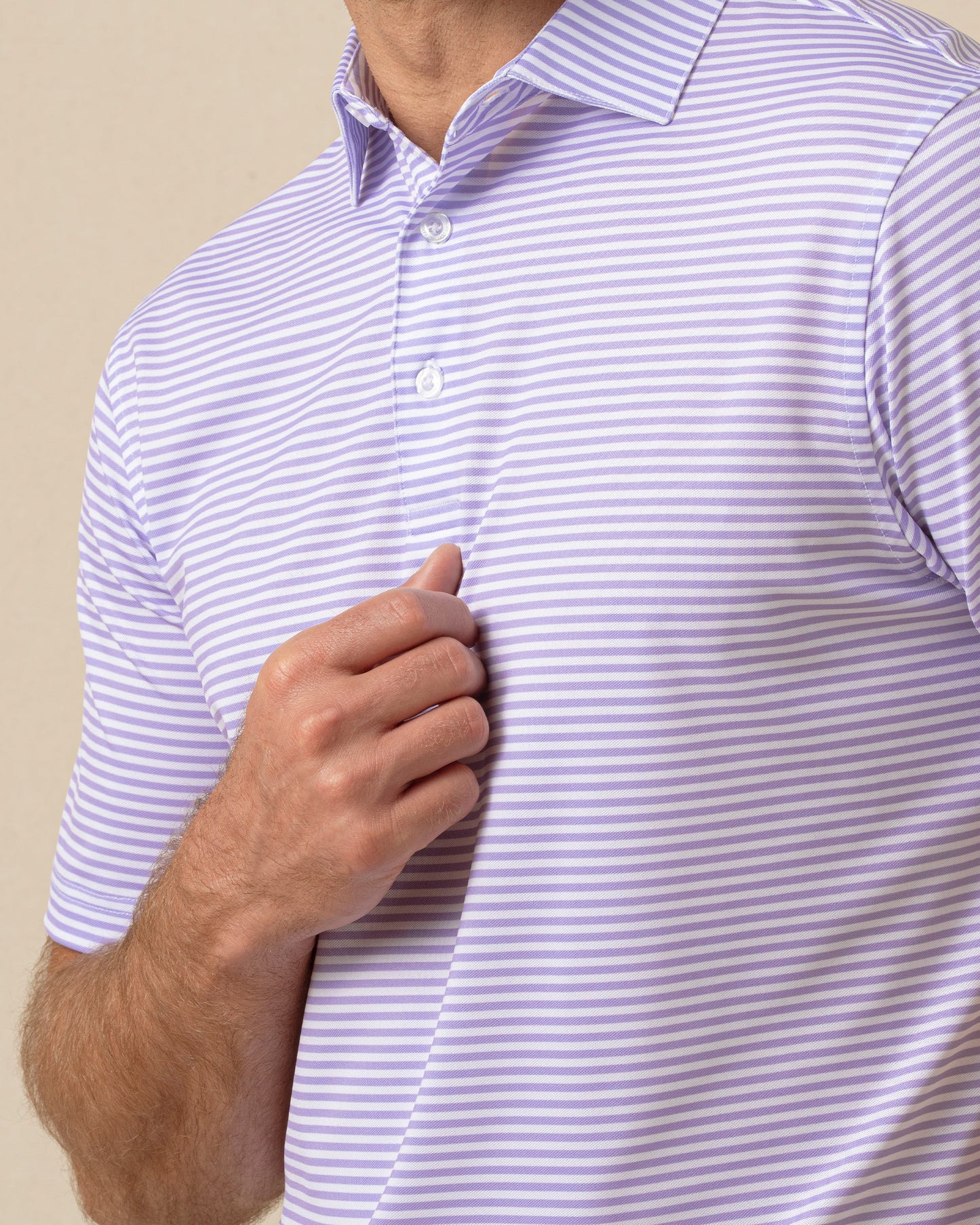 Straight Down Del Mar Stripe Polo - Violet