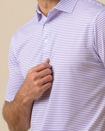 Straight Down Del Mar Stripe Polo - Violet