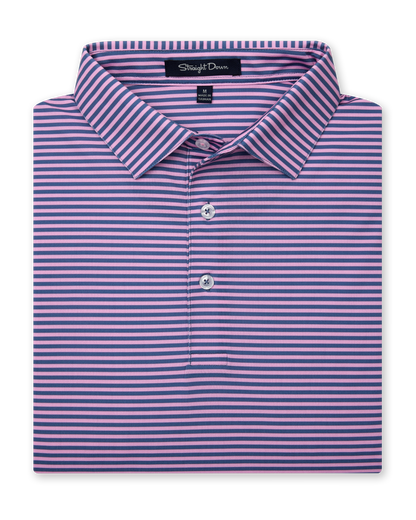 Straight Down Del Mar Stripe Polo - Pink Floyd / Moonlight