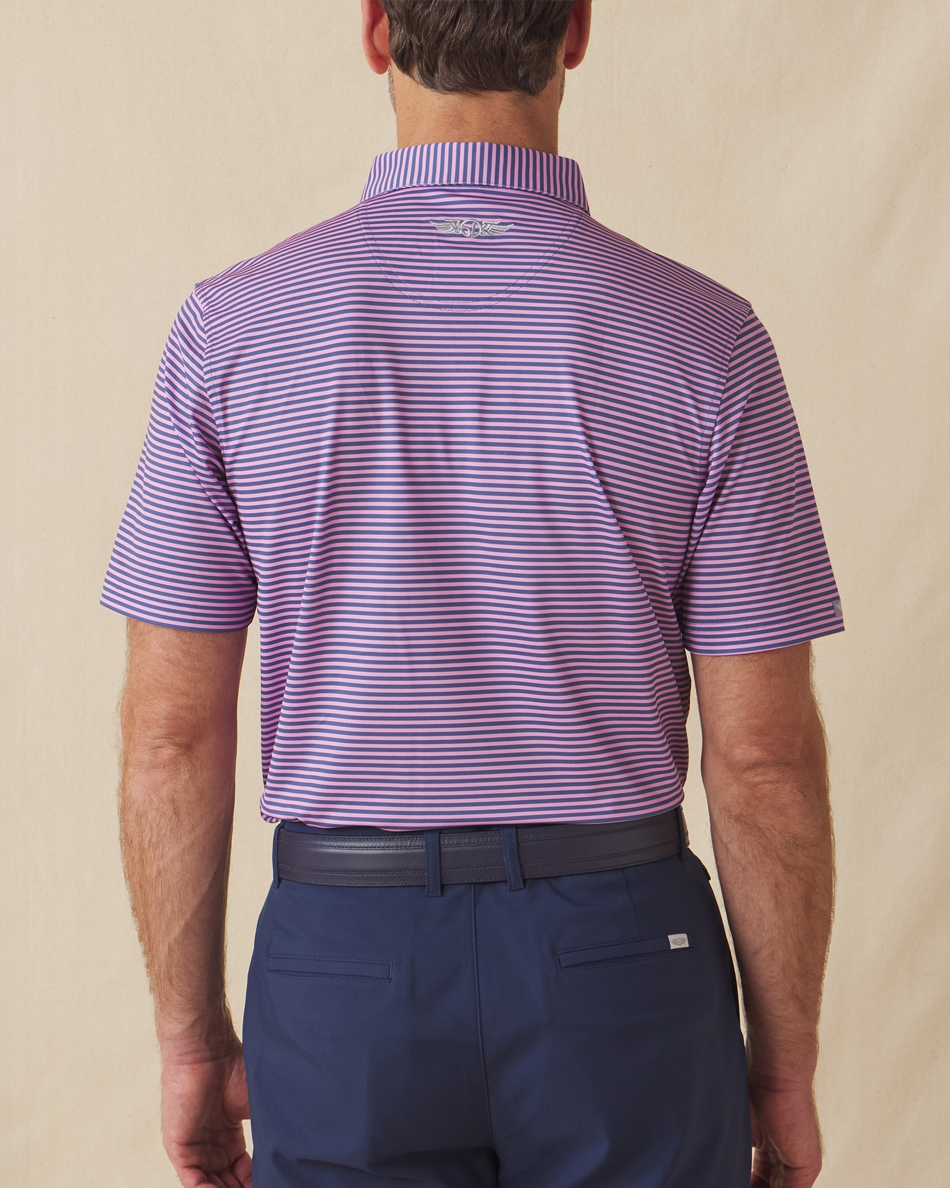 Straight Down Del Mar Stripe Polo - Pink Floyd / Moonlight