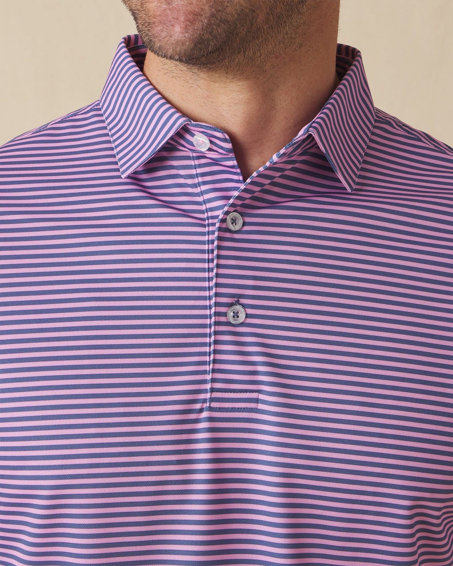 Straight Down Del Mar Stripe Polo - Pink Floyd / Moonlight