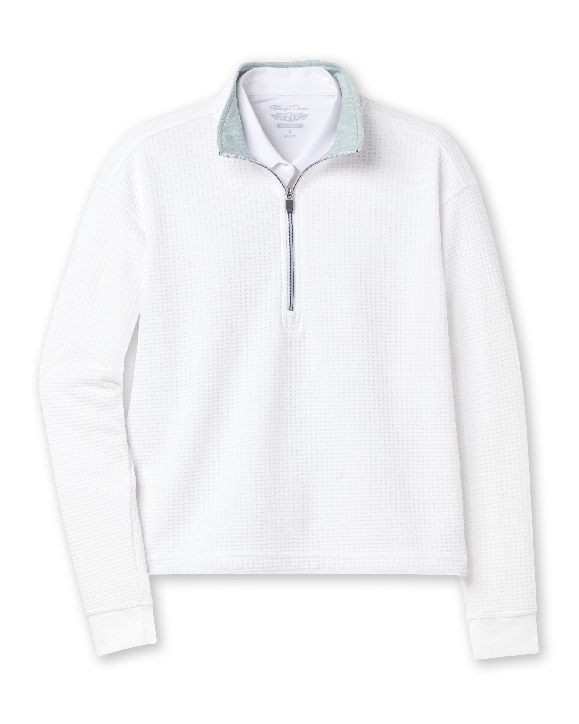 Straight Down Opal Half Zip - White