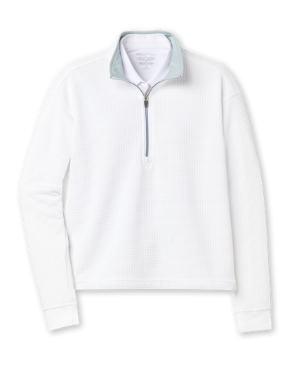 Straight Down Opal Half Zip - White