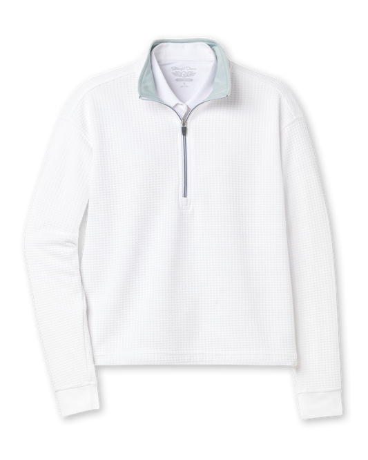 Straight Down Opal Half Zip - White