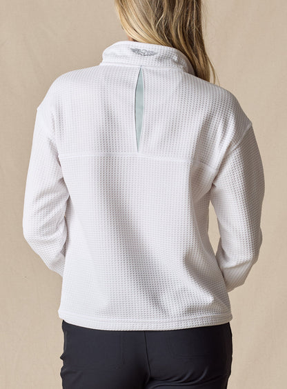 Straight Down Opal Half Zip - White