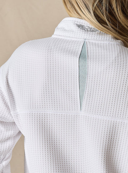 Straight Down Opal Half Zip - White