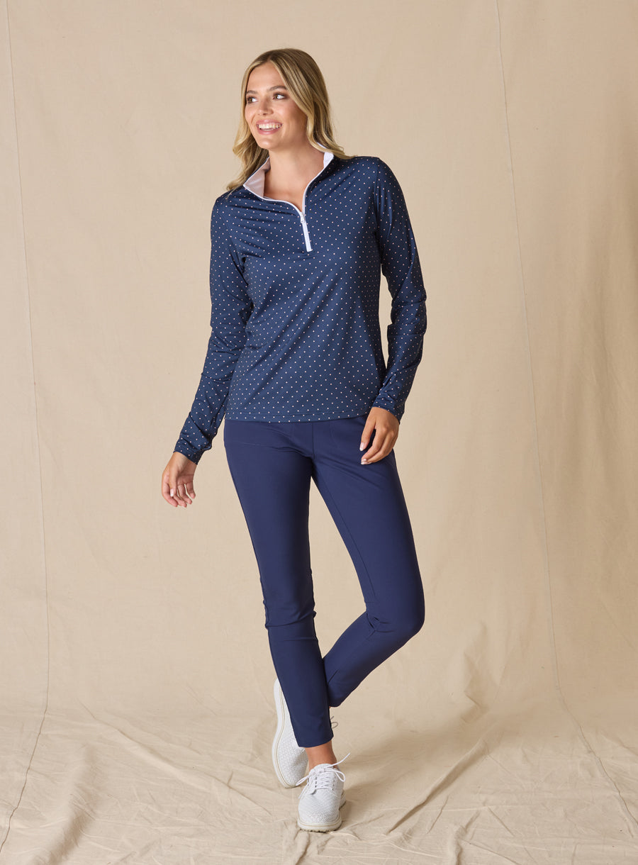 Straight Down Dottie Quarter Zip - Cedar
