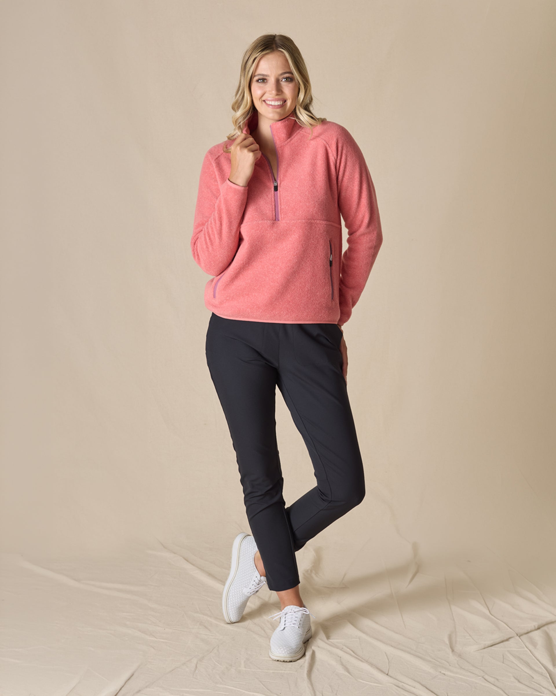 Straight Down Cerro Quarter Zip - Cedar