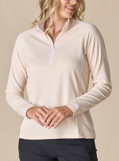 Straight Down Ellen Quarter Zip - Peche