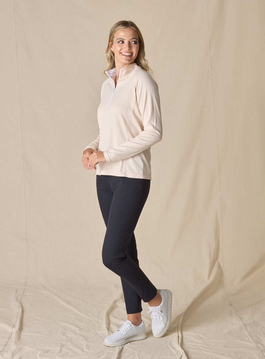 Straight Down Ellen Quarter Zip - Peche