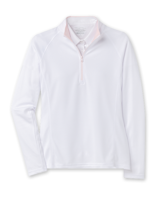 Straight Down Ellen Quarter Zip - White