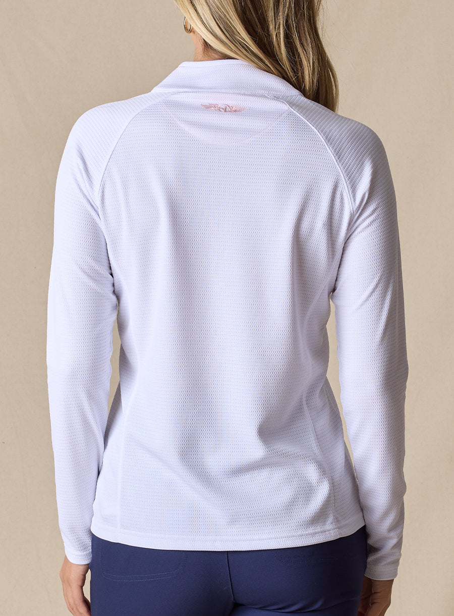 Straight Down Ellen Quarter Zip - White