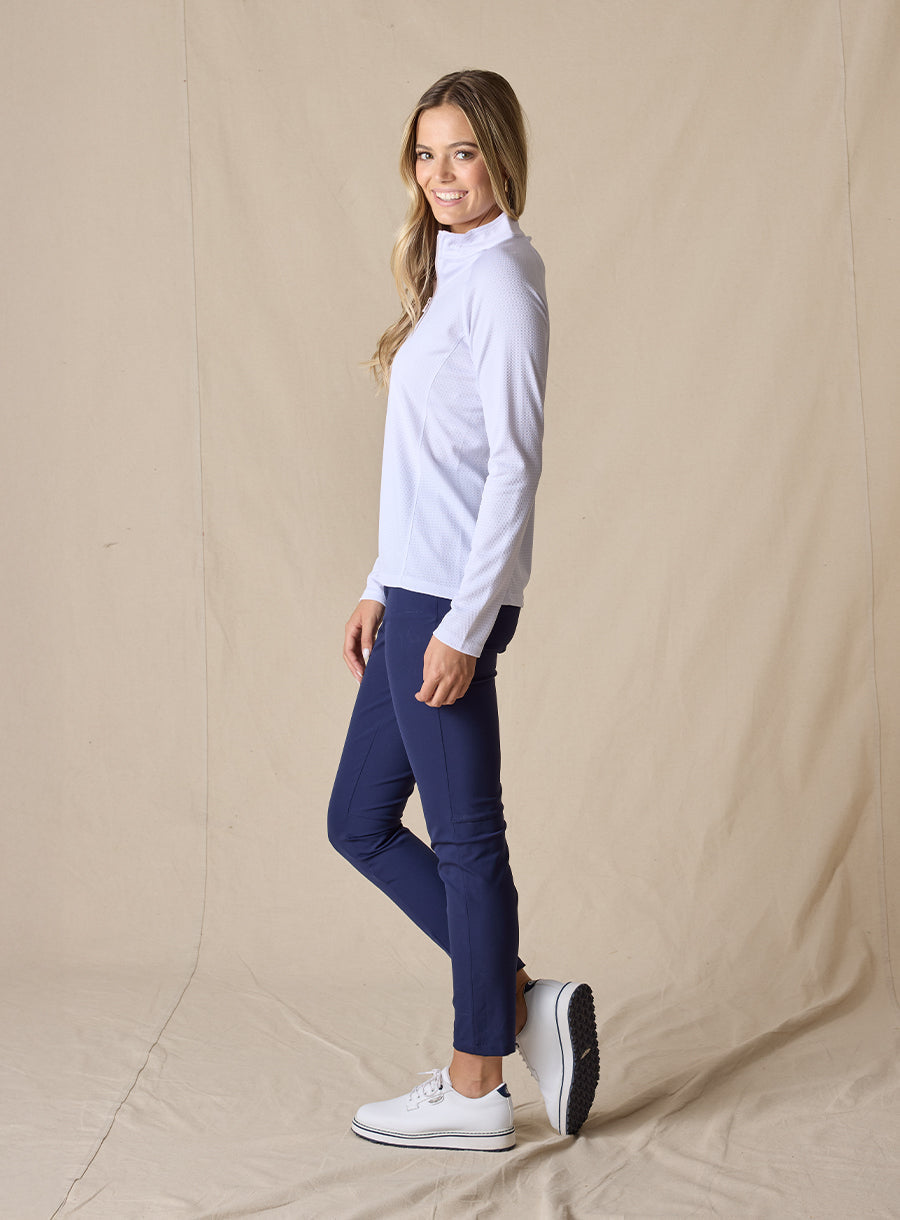 Straight Down Ellen Quarter Zip - White