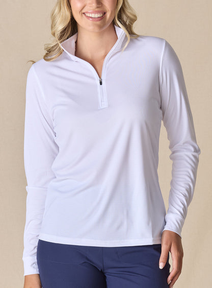 Straight Down Aero Quarter Zip - White