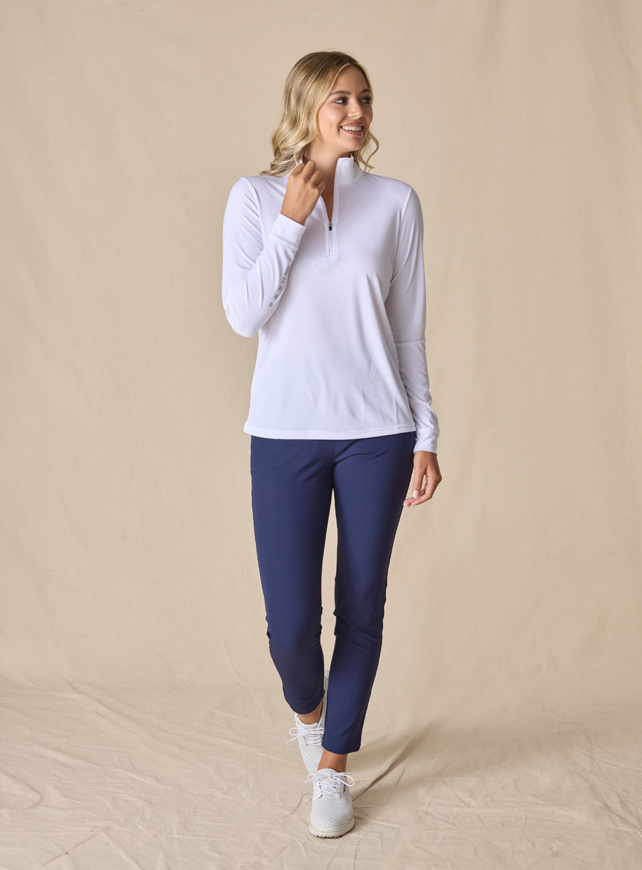 Straight Down Aero Quarter Zip - White