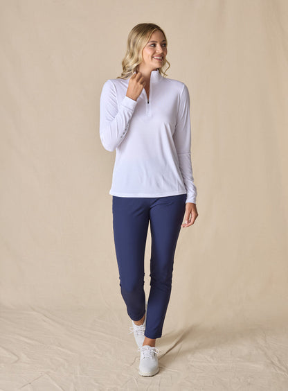 Straight Down Aero Quarter Zip - White