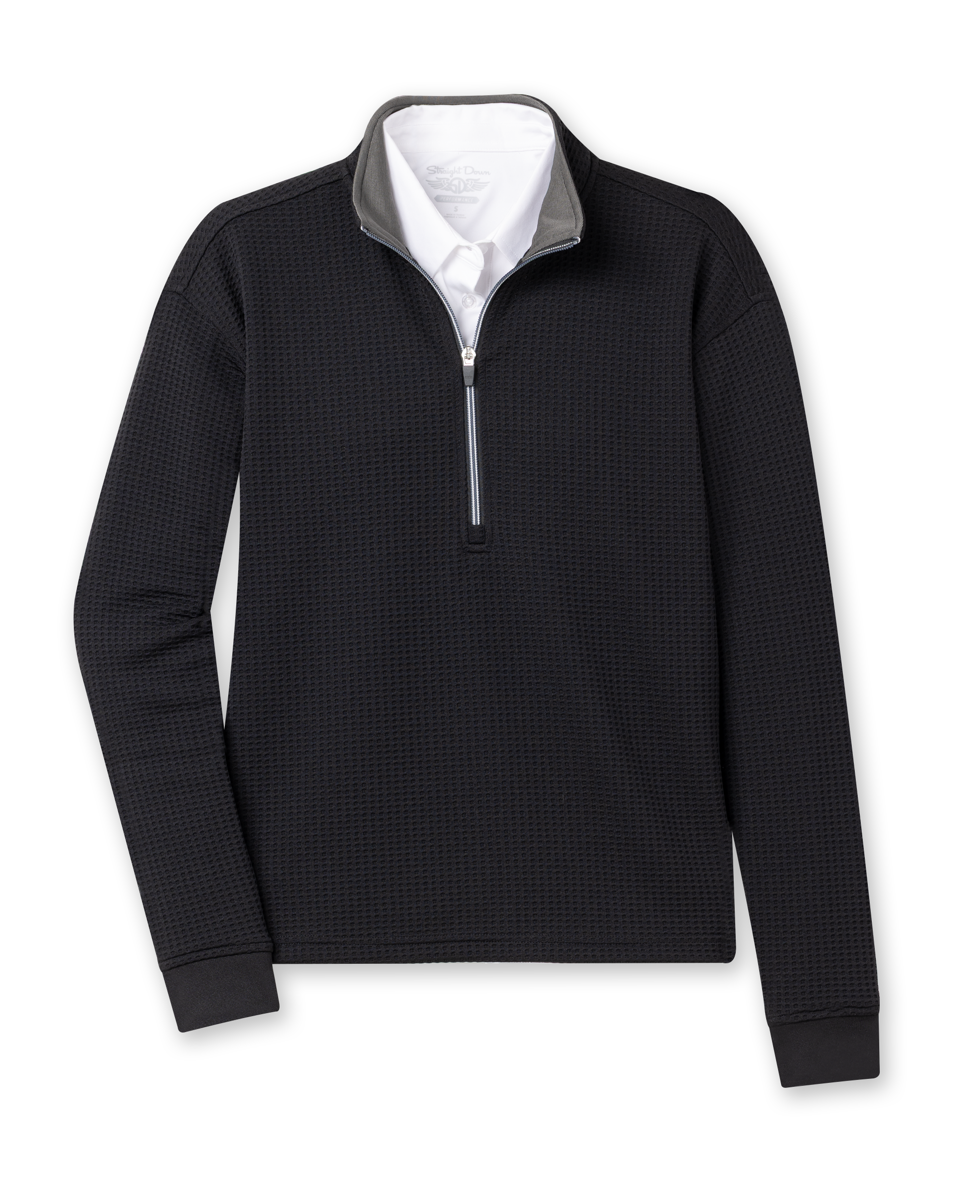 Straight Down Opal Half Zip - Black