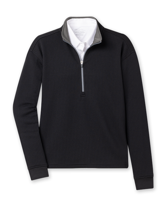 Straight Down Opal Half Zip - Black