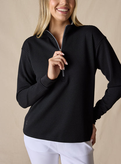 Straight Down Opal Half Zip - Black