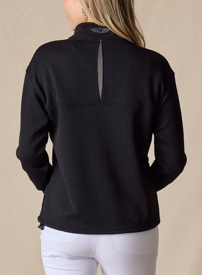 Straight Down Opal Half Zip - Black