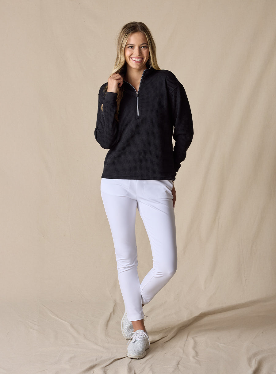 Straight Down Opal Half Zip - Black