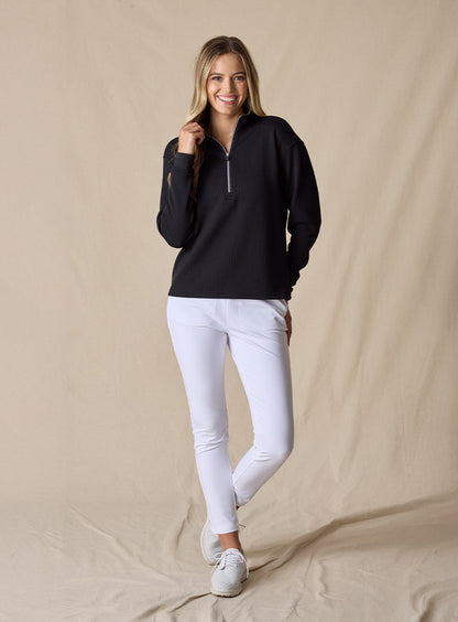 Straight Down Opal Half Zip - Black