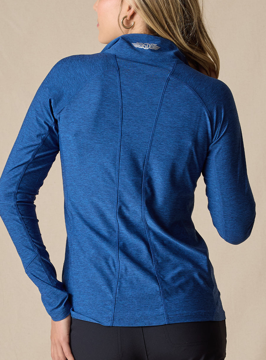 Straight Down Claire Quarter Zip - Indigo