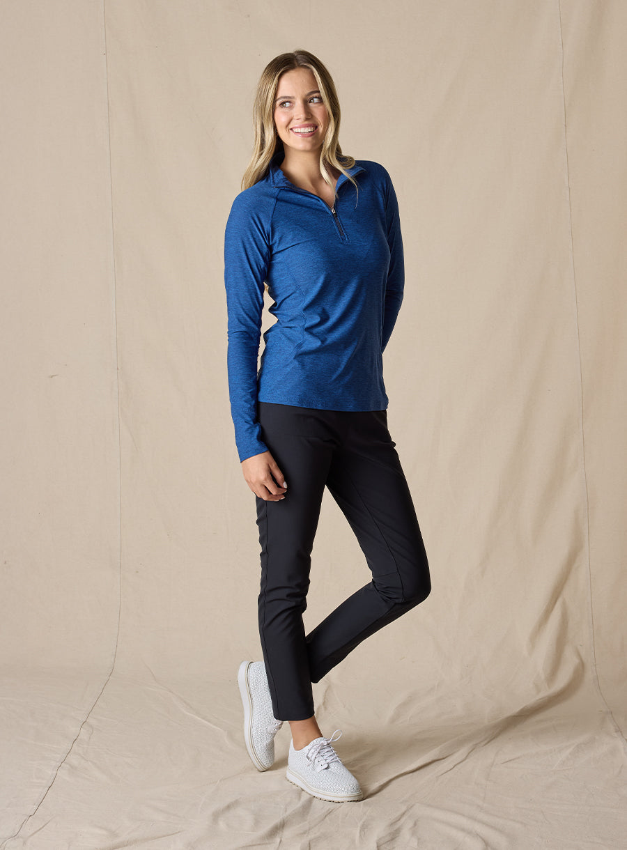 Straight Down Claire Quarter Zip - Indigo