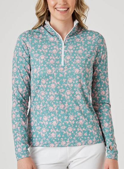 Straight Down Ava Quarter Zip - Sea Green