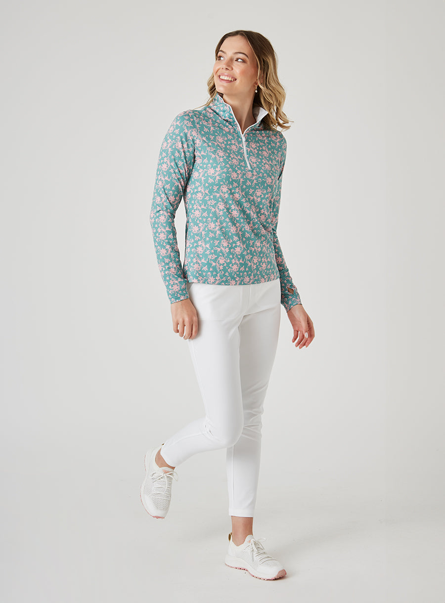 Straight Down Ava Quarter Zip - Sea Green