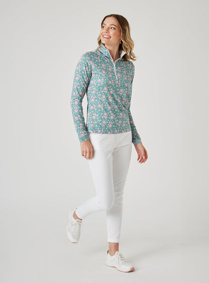Straight Down Ava Quarter Zip - Sea Green