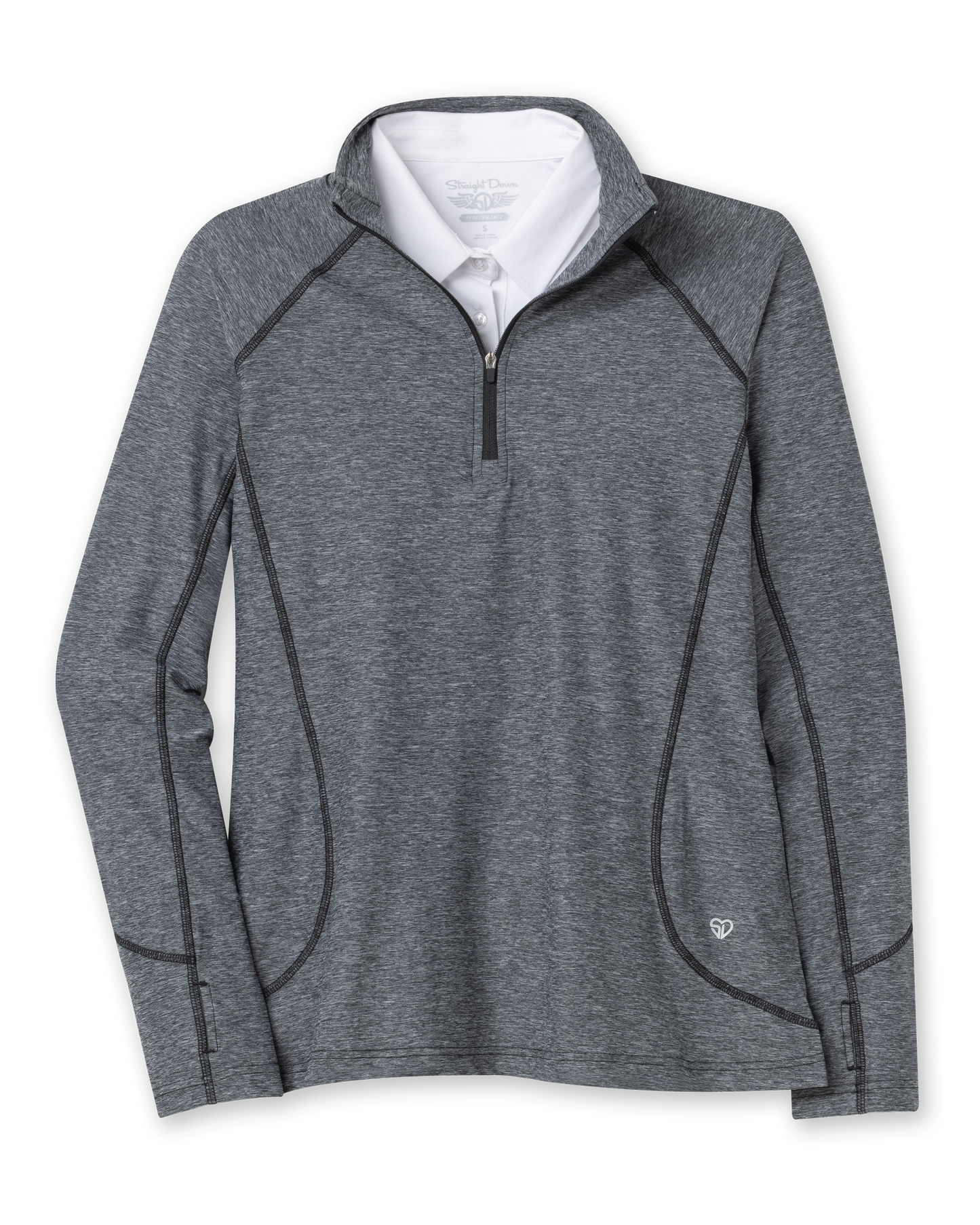 Straight Down Claire Quarter Zip - Black