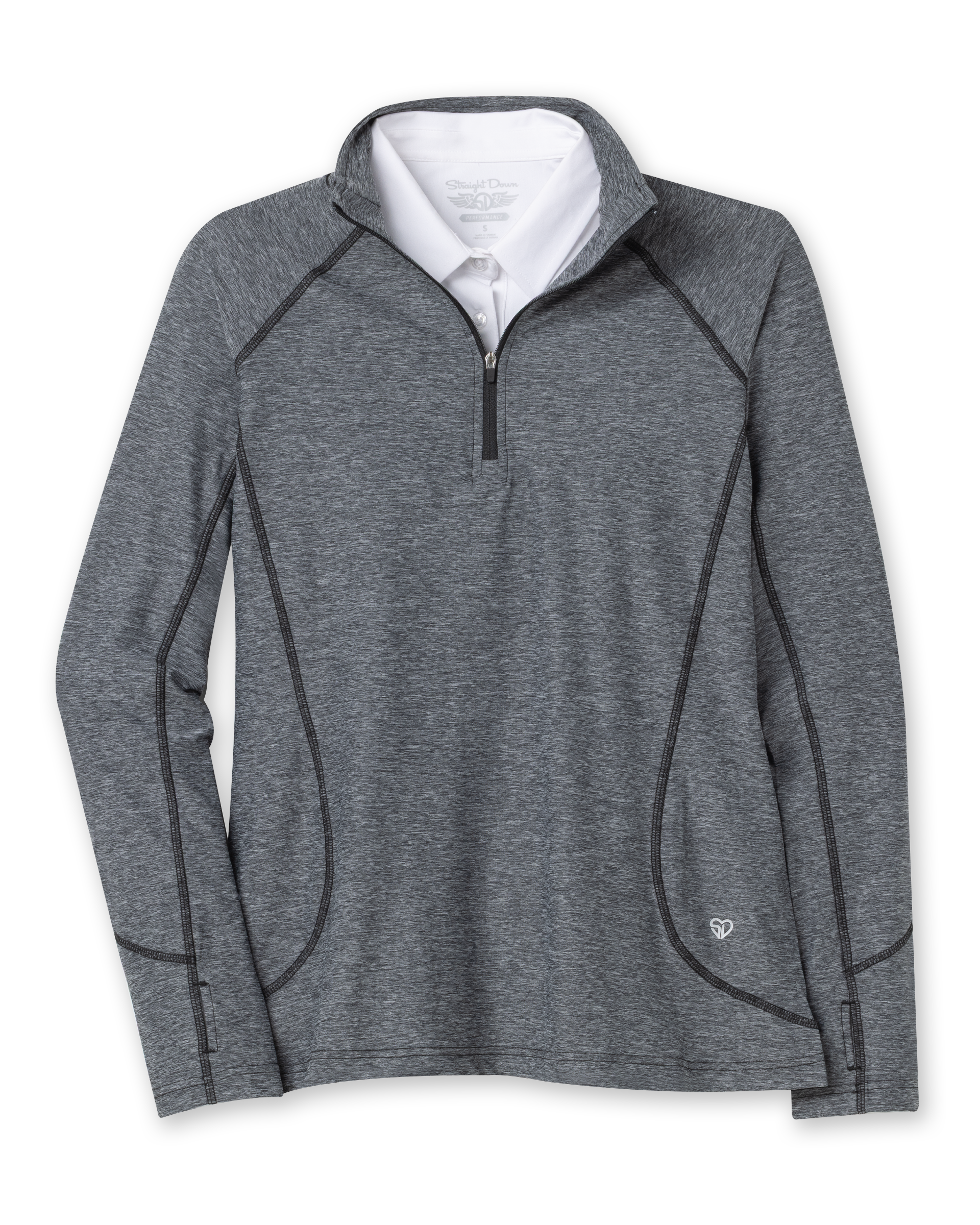 Straight Down Claire Quarter Zip - Black
