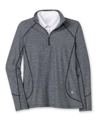 Straight Down Claire Quarter Zip - Black