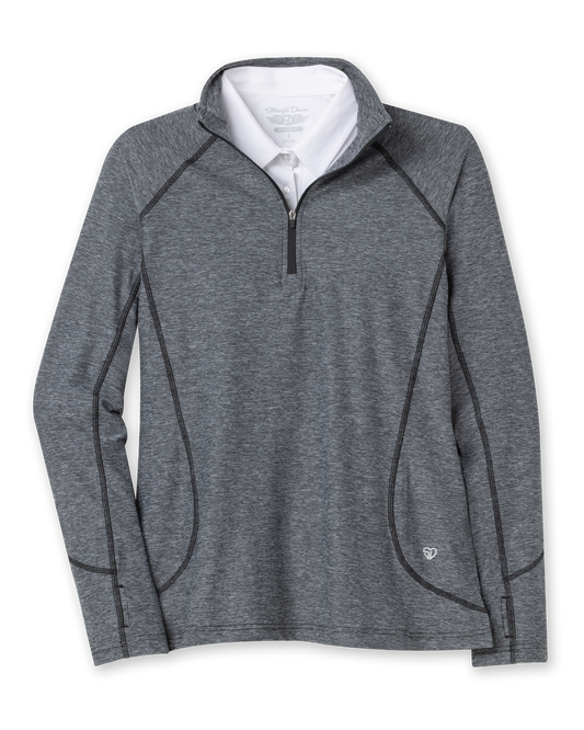 Straight Down Claire Quarter Zip - Black