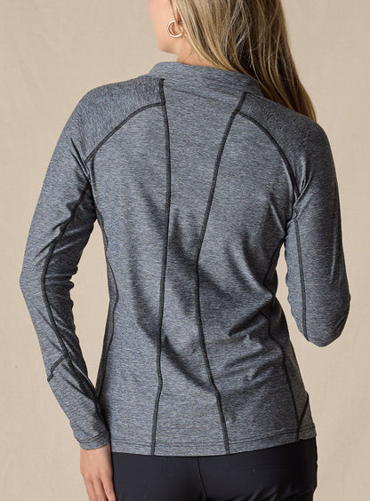 Straight Down Claire Quarter Zip - Black